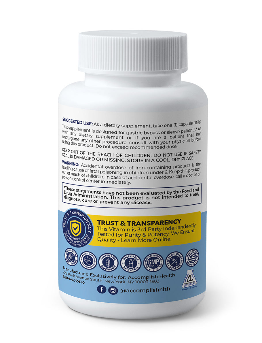 Bariatric Multivitamin | 45 mg Iron | Capsule | 90 Count