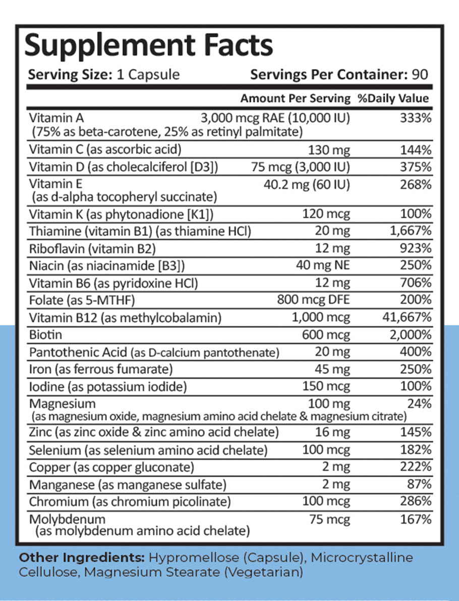 Bariatric Multivitamin | 45 mg Iron | Capsule | 90 Count