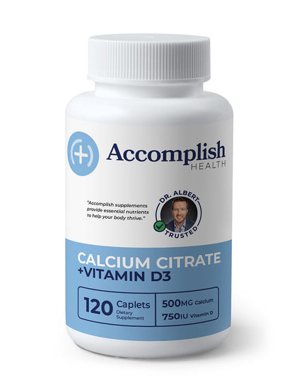 Calcium Citrate | Vitamin D | Caplets | 120 Count