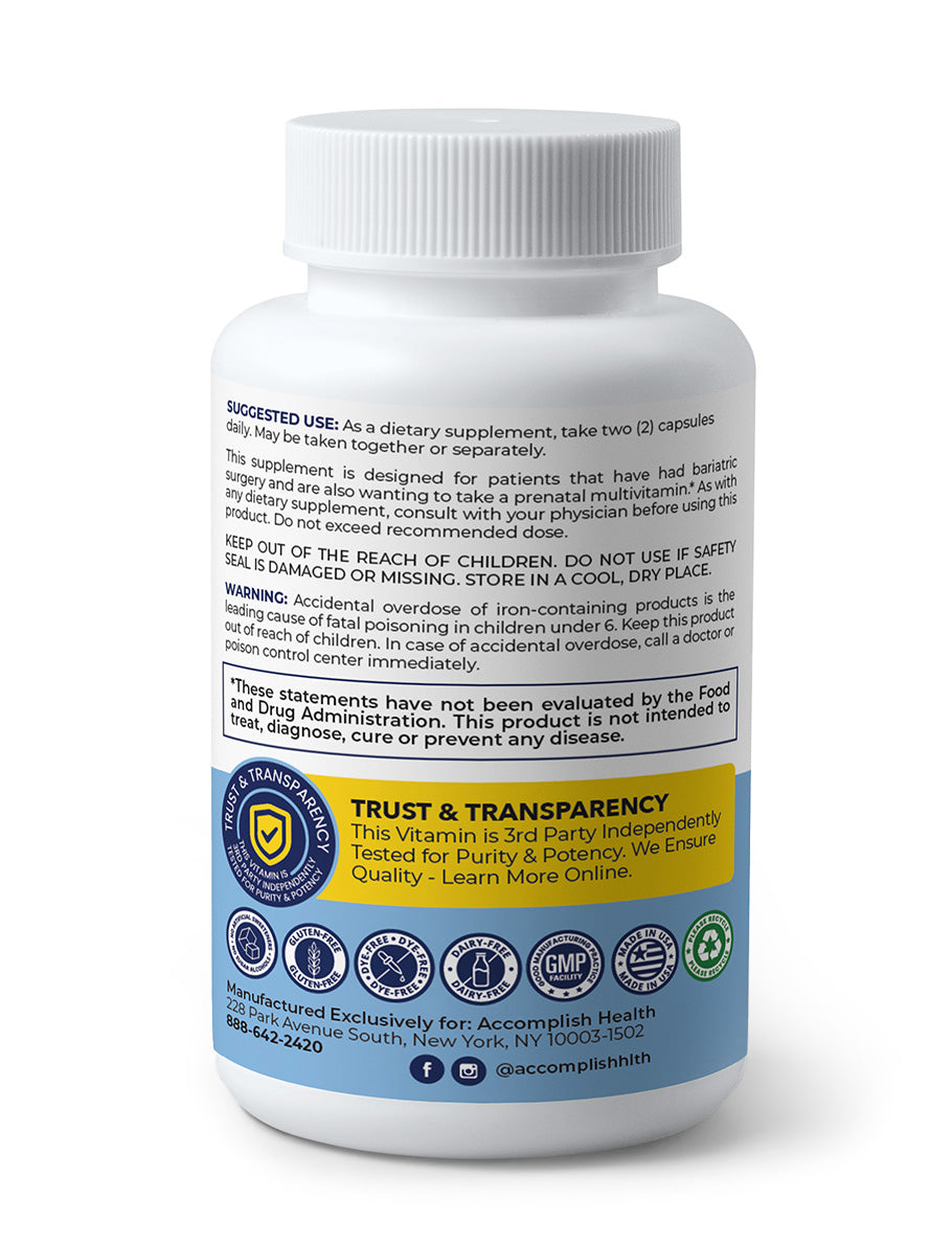 Prenatal Bariatric Multivitamin | Capsule | 60 Count