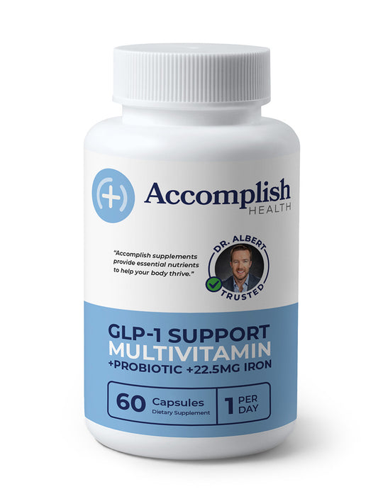 GLP-1 Support Multivitamin | +Probiotic +22.5 mg Iron | Capsule | 60 Count