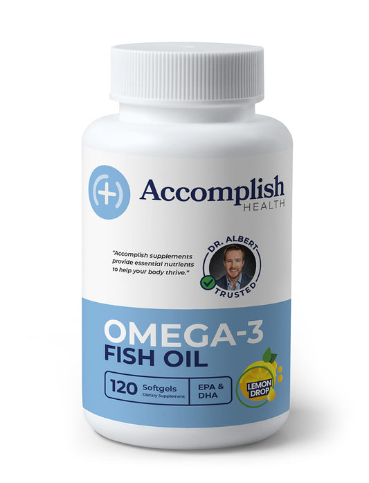 Omega-3 | Lemon-Coated Fish Oil | Softgel | 120 Count